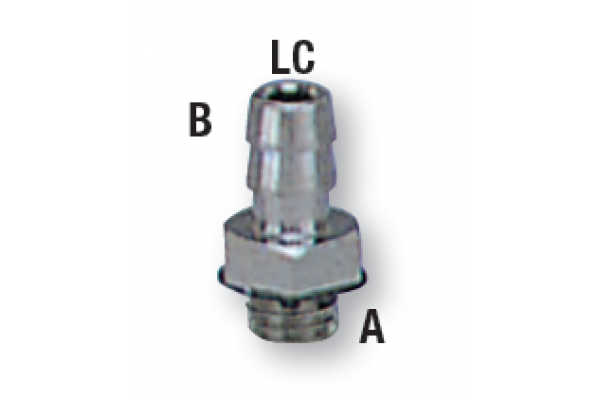 LC-0640-M5 Barbed Fitting